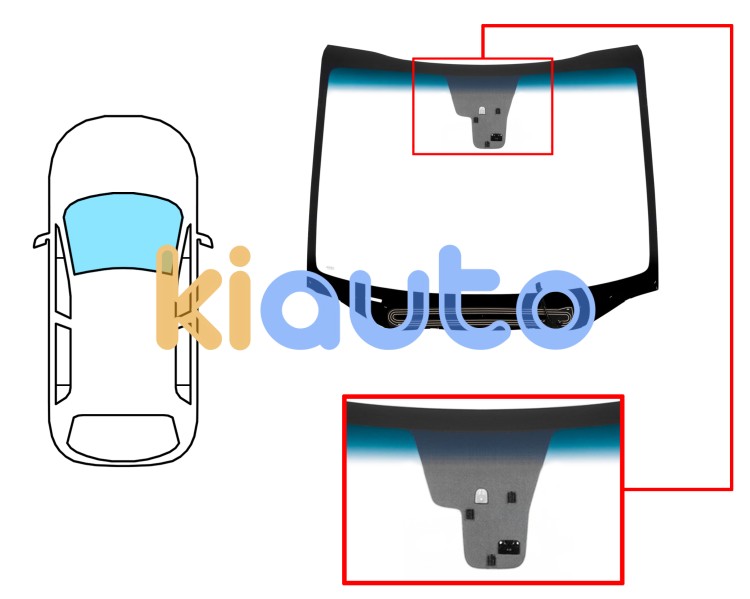 Parabrisas kia carens 2016-2019 delantero / verde banda azul / termico / con base espejo / con sensor Eurocode 4443AGNBLHMV