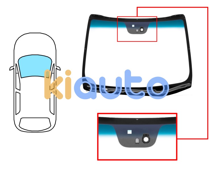 Parabrisas kia ceed 2012-2015 3 puertas / delantero / verde banda azul / termico / con base espejo / con sensor modificado Eurocode 4444AGNBLHMPV6T