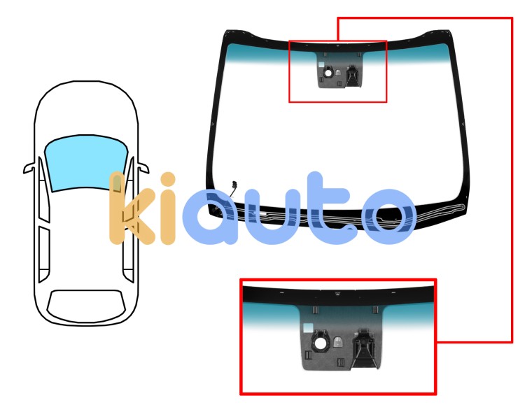 Parabrisas kia ceed 2012-2015 5 puertas / familiar / delantero / verde banda azul / termico / con base espejo / con sensor modificado / con soporte camara Eurocode 4442AGNBLCHMP1Z