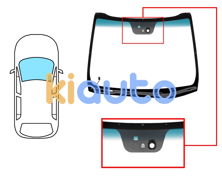 Parabrisas kia ceed 2015-2018 5 puertas / familiar / delantero / verde banda azul / termico / con base espejo / con sensor modificado Eurocode 4442AGNBLHMPV6T