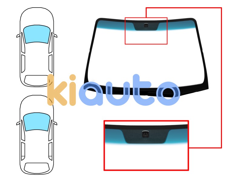 Parabrisas kia cerato 2004-2007 4 puertas / familiar / delantero / verde banda azul / con base espejo Eurocode 4421AGNBLV