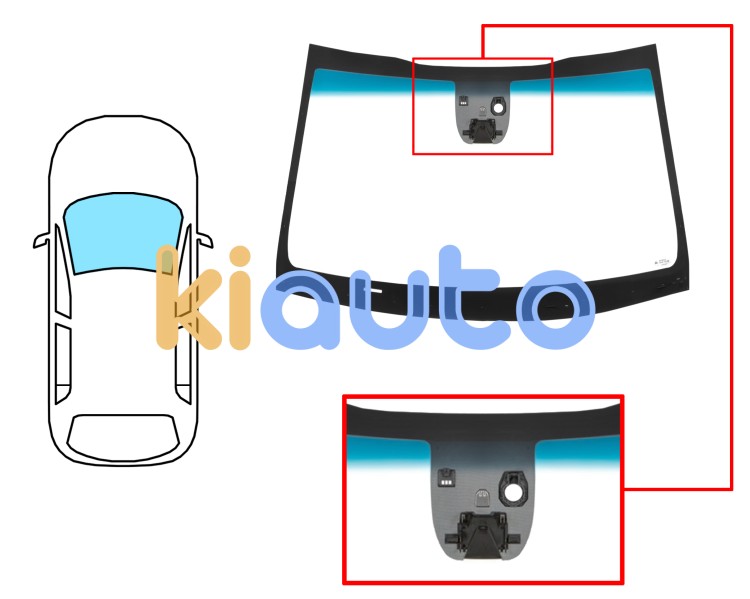 Parabrisas kia niro 2019-2022 delantero / verde banda azul / acustico / con base espejo / con sensor / con sensor antivaho / con soporte camara Eurocode 4450AGRBLCMOV