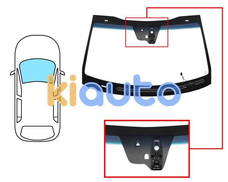 Parabrisas kia optima 2015-2018 delantero / verde banda azul / termico / con base espejo / con sensor / con sensor antivaho / con soporte camara Eurocode 4448AGSBLCHMOV