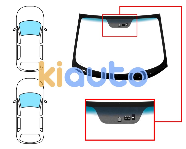 Parabrisas kia rio 2014-2017 3/4/5 puertas / delantero / verde banda azul / con base espejo / con sensor / con sensor antivaho Eurocode 4440AGSBLMOV1B