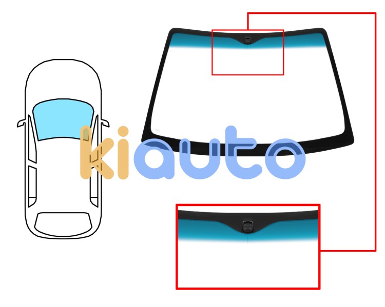 Parabrisas kia sephia 1998-2001 delantero / verde banda azul / con base espejo / molduras premontadas Eurocode 4409AGNBLW1P