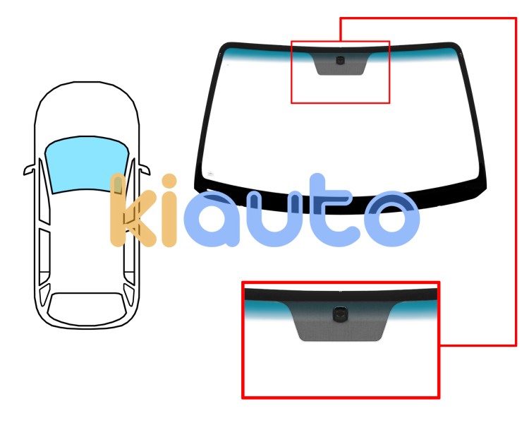 Parabrisas kia sorento 2002-2006 delantero / verde banda azul / con base espejo Eurocode 4418AGNBLV