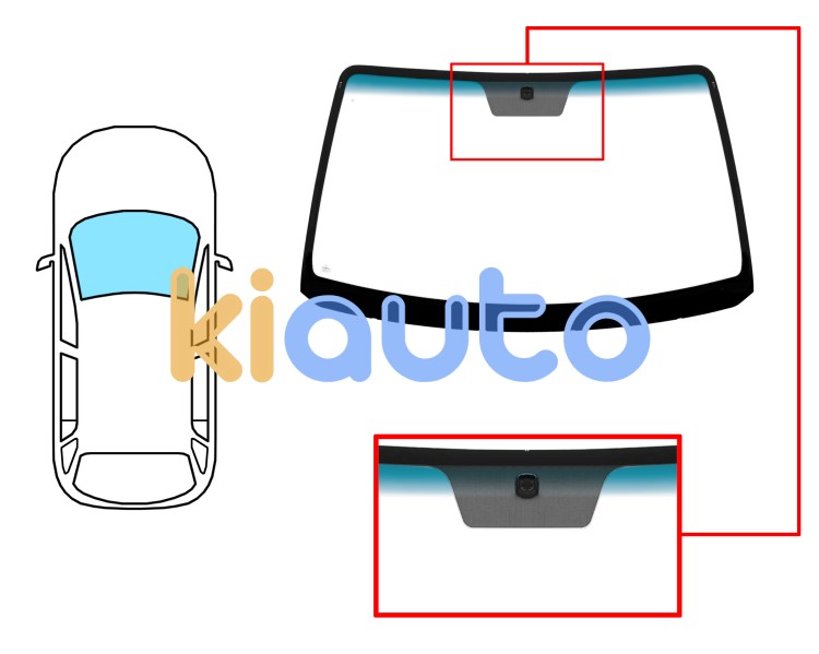 Parabrisas kia sorento 2006-2009 delantero / verde banda azul / con base espejo / sin ventana chasis Eurocode 4418AGNBL