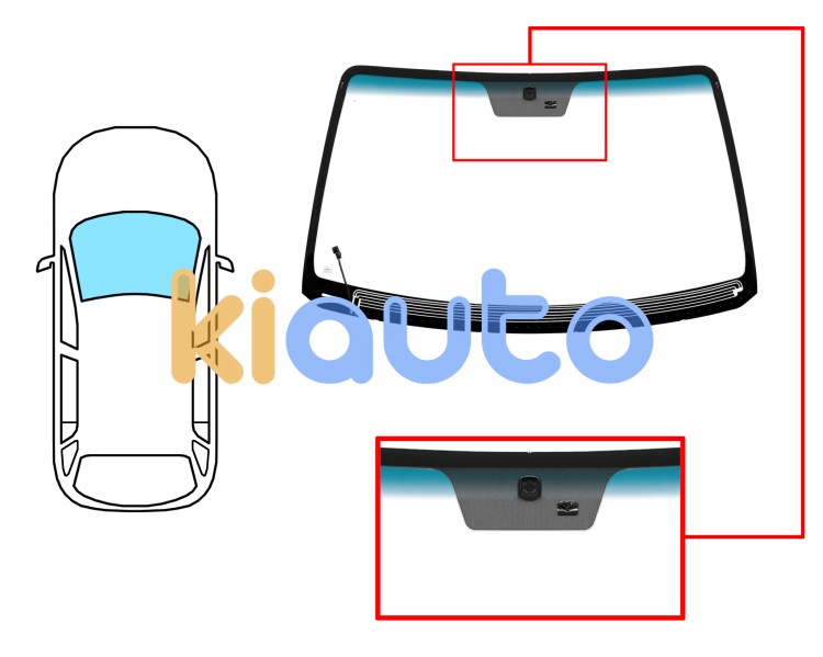 Parabrisas kia sorento 2006-2009 delantero / verde banda azul / termico / con base espejo / con sensor Eurocode 4418AGNBLHMV