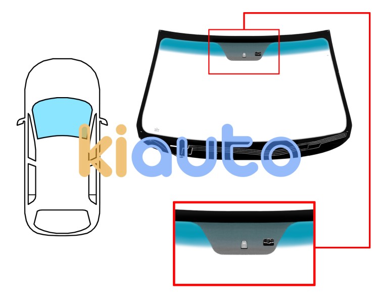 Parabrisas kia sorento 2012-2015 delantero / verde banda azul / termico / con base espejo / con sensor / molduras premontadas Eurocode 4437AGNBLHMVW1B
