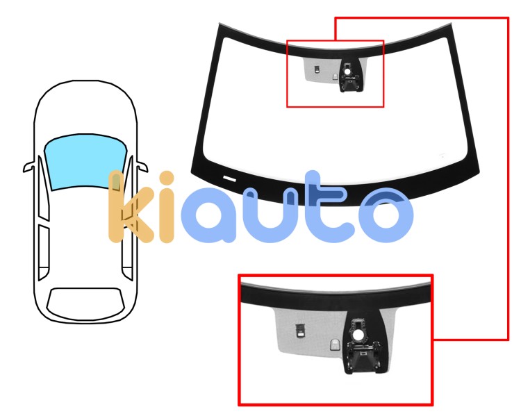 Parabrisas kia soul 2019-2022 delantero / verde / con base espejo / con sensor / con sensor antivaho / con soporte camara / molduras premontadas Eurocode 4459AGSCMOV