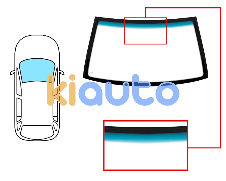 Parabrisas kia sportage 1994-2004 delantero / verde banda azul / con base espejo Eurocode 4402AGNBL