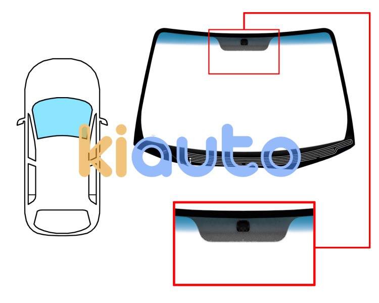 Parabrisas kia sportage 2004-2010 delantero / verde banda azul / termico / con base espejo Eurocode 4424ALGBLH