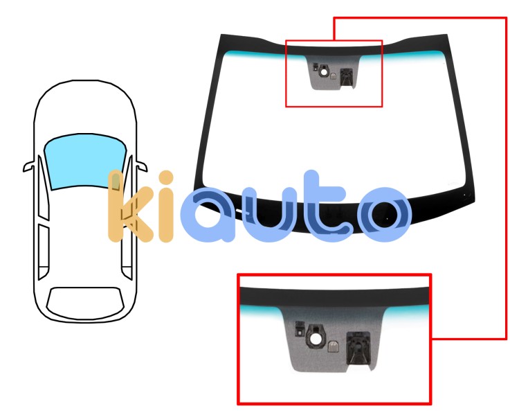 Parabrisas kia stonic 2021-> 5 puertas / delantero / verde banda azul / con base espejo / con sensor / con sensor antivaho / con soporte camara Eurocode 4453AGSBLCIMOV