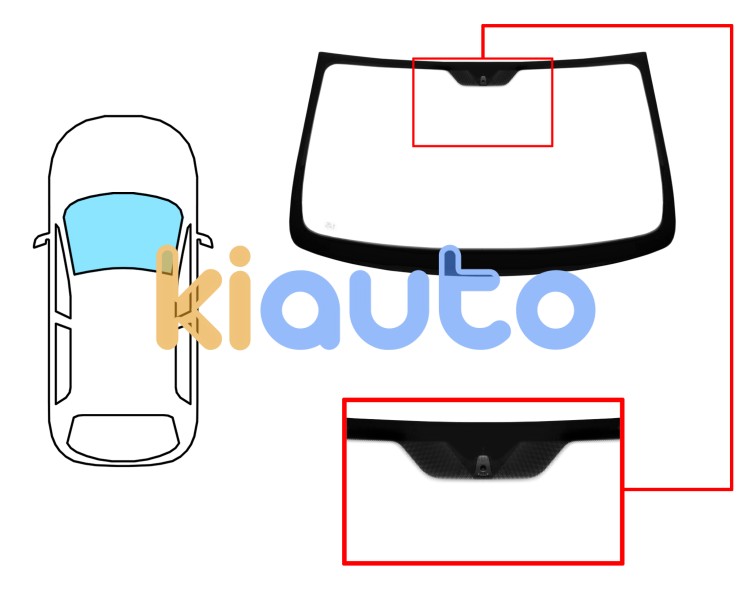 Parabrisas lancia y 2000-2003 delantero / verde / con base espejo Eurocode 4732AGN