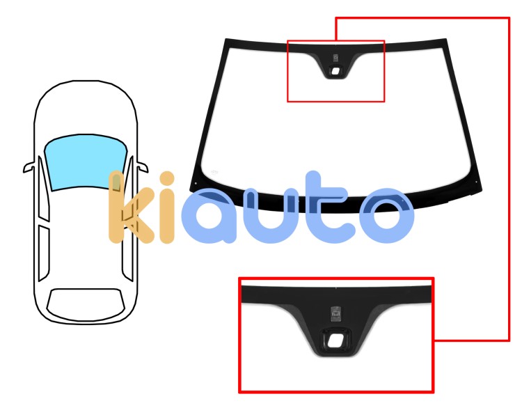 Parabrisas lancia ypsilon 2003-2006 delantero / verde / con base espejo / con sensor Eurocode 4737AGSM1B