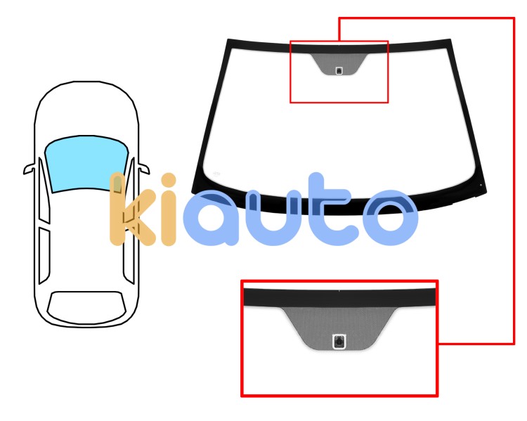 Parabrisas lancia ypsilon 2006-2011 delantero / verde / con base espejo Eurocode 4737AGS