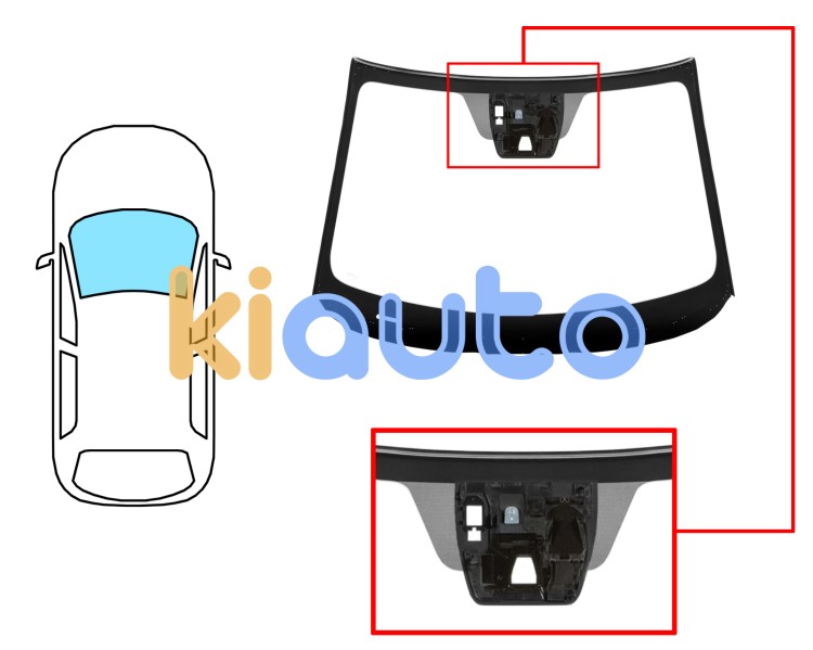 Parabrisas mazda 2 2019-2022 delantero / verde / con base espejo / con sensor / con soporte camara / molduras premontadas Eurocode 5183AGNCMVW1L