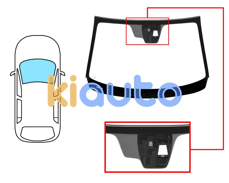 Parabrisas mazda 3 2017-2019 4/5 puertas / delantero / verde / acustico / con base espejo / con soporte camara / molduras premontadas Eurocode 5181AGACVW1V
