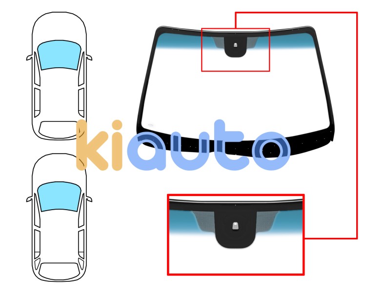 Parabrisas mazda 6 2006-2008 4/5 puertas / familiar / delantero / verde banda azul / con base espejo modificada / molduras premontadas Eurocode 5164AGNBLW1P