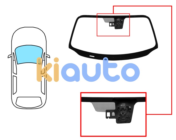 Parabrisas mazda mx5 2015-2018 delantero / verde / acustico / con base espejo / con sensor / con soporte camara modificado / molduras premontadas Eurocode 5185AGACMV1L