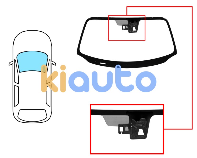 Parabrisas mazda mx5 2015-2018 delantero / verde / acustico / con base espejo / con sensor / con soporte camara / molduras premontadas Eurocode 5185AGACMV