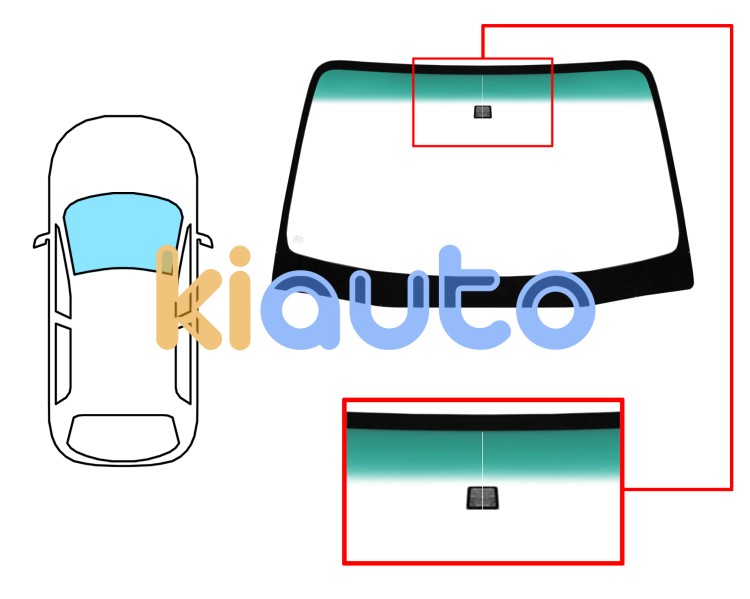 Parabrisas mazda xedos 9 1993-2000 delantero / verde banda verde / con base espejo Eurocode 5146AGNGN