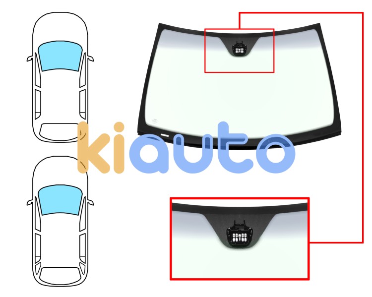 Parabrisas mercedes clase c (w203) 2000-2004 4 puertas / familiar / delantero / verde banda gris / con sensor modificado / molduras premontadas abajo Eurocode 5351AGSGYMVW7T