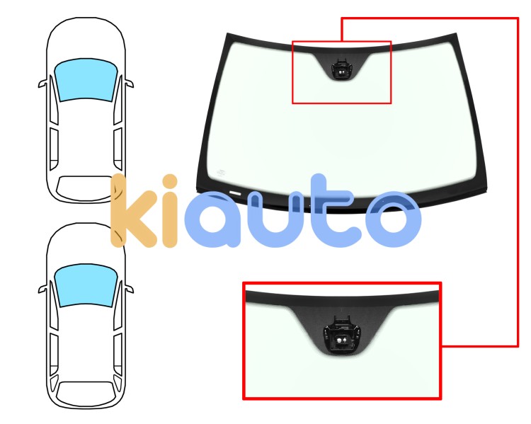 Parabrisas mercedes clase c (w203) 2000-2004 4 puertas / familiar / delantero / verde / con sensor modificado / molduras premontadas abajo Eurocode 5351AGSMVW6T