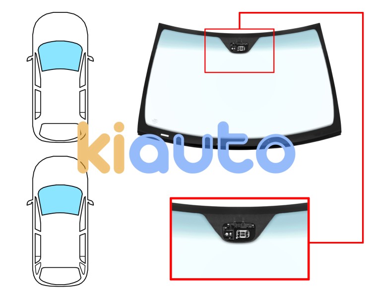 Parabrisas mercedes clase c (w203) 2004-2007 4 puertas / familiar / delantero / azul banda azul / con sensor / molduras premontadas abajo Eurocode 5351ABSBLMVW
