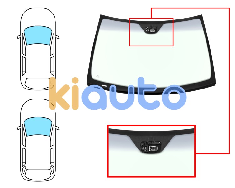 Parabrisas mercedes clase c (w203) 2004-2007 4 puertas / familiar / delantero / verde banda gris / con sensor / molduras premontadas abajo Eurocode 5351AGSGYMVW