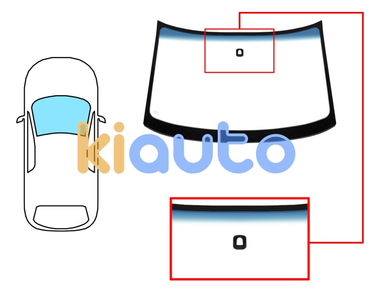 Parabrisas mitsubishi 3000gt 1990-1999 delantero / verde banda azul / con base espejo Eurocode 5644AGNBL