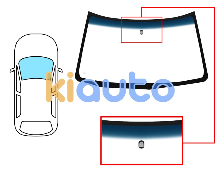 Parabrisas mitsubishi eclipse 1989-1995 delantero / verde banda azul Eurocode 5640AGNBLV