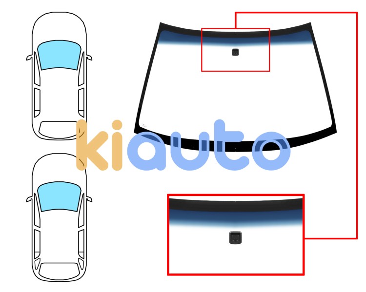 Parabrisas mitsubishi galant 1997-2003 4 puertas / familiar / delantero / verde banda azul / con base espejo Eurocode 5649AGNBL