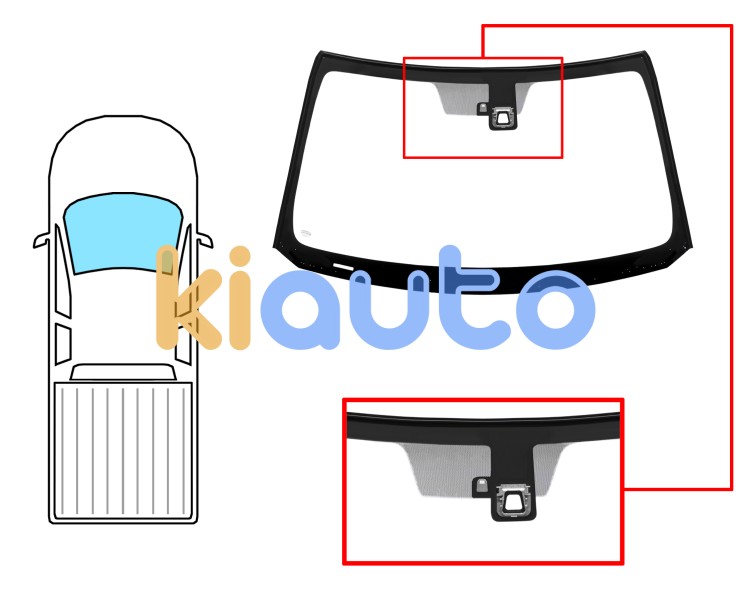 Parabrisas mitsubishi l200 2015-2019 delantero / verde / con base espejo / con sensor / con soporte camara / molduras premontadas Eurocode 5701AGNCMVZ