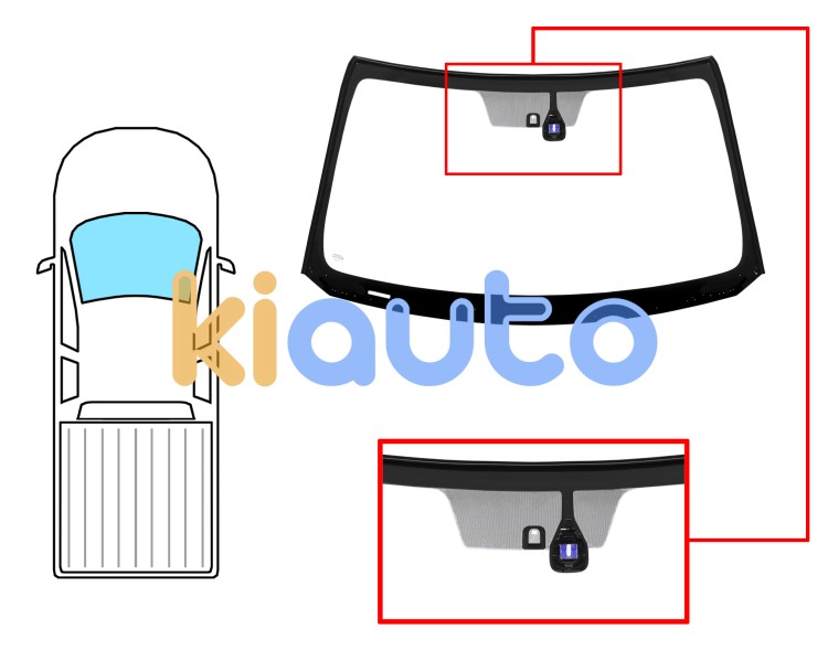 Parabrisas mitsubishi l200 2015-2019 delantero / verde / con base espejo / con sensor / molduras premontadas Eurocode 3376AGNMVZ