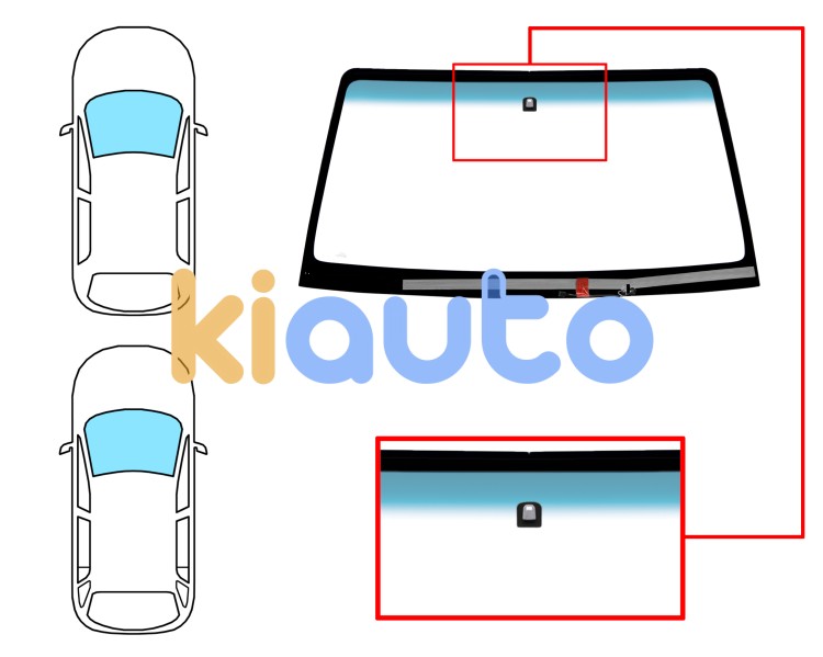Parabrisas mitsubishi montero 2003-2007 3/5 puertas / delantero / verde banda azul / termico / con base espejo metalico Eurocode 5661AGNBLH1C