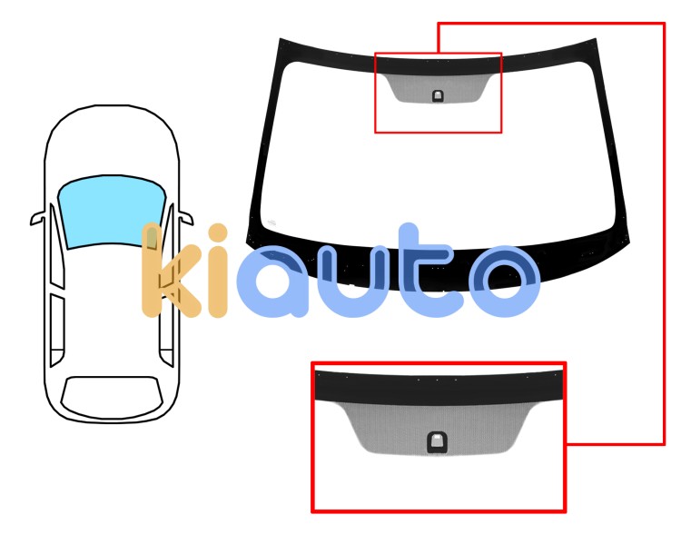 Parabrisas mitsubishi outlander 2012-2015 delantero / verde / con base espejo Eurocode 5697AGNV