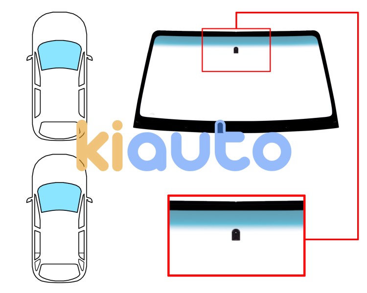 Parabrisas mitsubishi pajero 2003-2007 3/5 puertas / delantero / verde banda azul / con base espejo Eurocode 5661AGNBL
