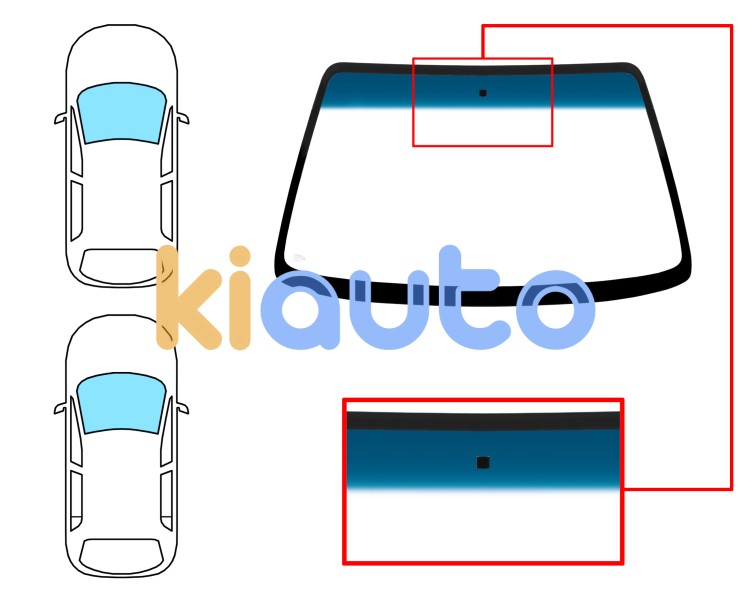 Parabrisas nissan micra 2000-2002 3/5 puertas / delantero / verde banda azul / con base espejo Eurocode 5988AGNBL1B