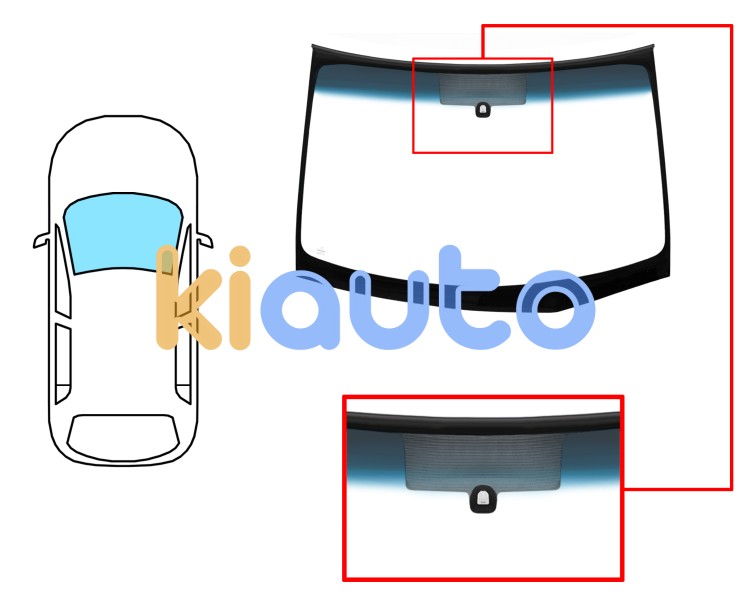 Parabrisas nissan murano 2005-2008 delantero / verde banda azul / con base espejo / sin ventana chassis Eurocode 6032AGSBLZ