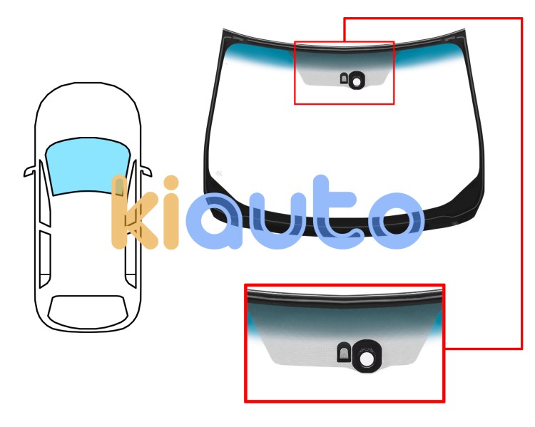 Parabrisas nissan murano 2008-2014 delantero / verde banda azul / con base espejo / con sensor / molduras premontadas Eurocode 6051AGSBLMWZ