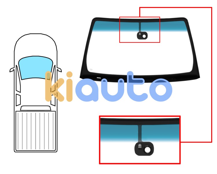 Parabrisas nissan navara 2010-2015 2/4 puertas / delantero / verde banda azul / con base espejo / con sensor / molduras premontadas Eurocode 6037AGSBLMVZ1B