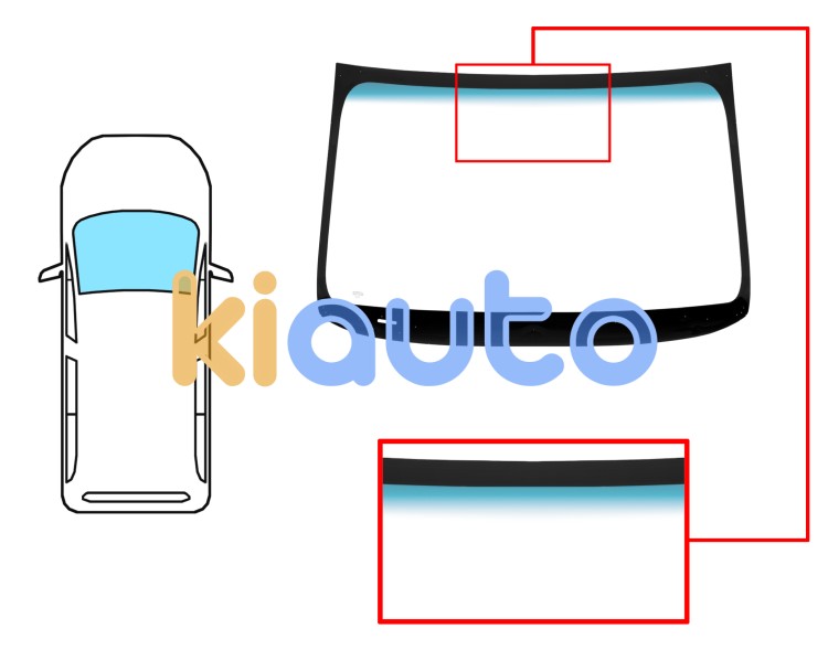 Parabrisas nissan nv200 2010-2020 delantero / verde banda azul Eurocode 6062AGNBLV