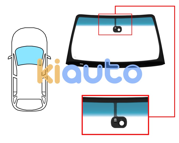Parabrisas nissan pathfinder 2010-2014 delantero / verde banda azul / con base espejo / con sensor / molduras premontadas Eurocode 6037AGSBLMVZ1B