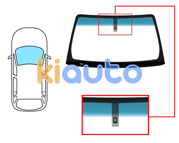 Parabrisas nissan pathfinder 2010-2014 delantero / verde banda azul / con base espejo / molduras premontadas Eurocode 6037AGSBLVZ