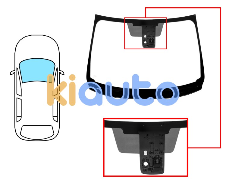 Parabrisas nissan qashqai 2017-2021 delantero / verde / con base espejo / con sensor modificado / con soporte camara modificado / molduras premontadas abajo Eurocode 6084AGACIMVZ96