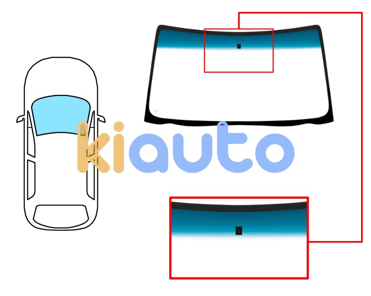 Parabrisas opel astra f 1995-1998 cabrio / delantero / verde banda azul / con base espejo Eurocode 6260AGNBL1C