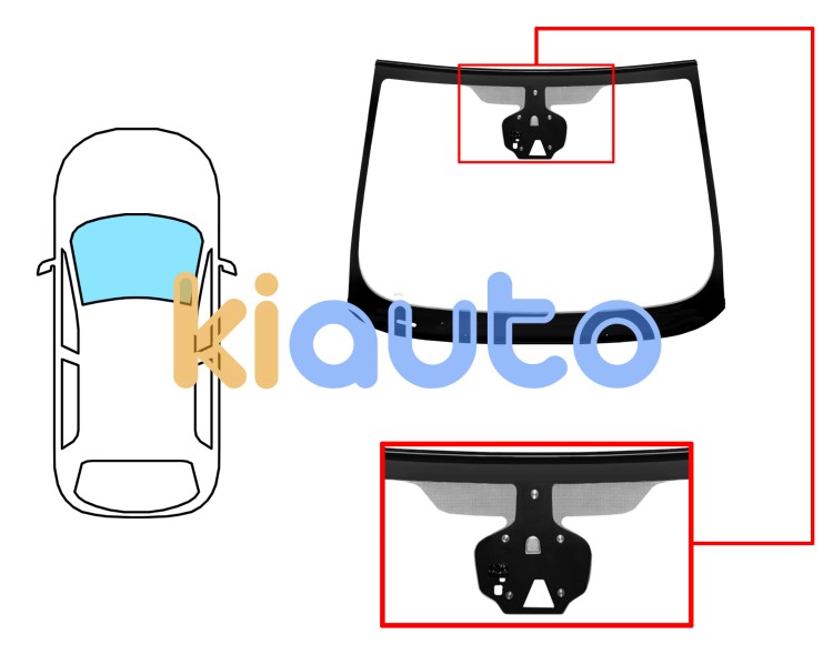 Parabrisas opel astra j gtc 2009-2015 3 puertas / delantero / verde / con base espejo / con sensor / con soporte camara / molduras premontadas Eurocode 6333AGSCMVWZ2P