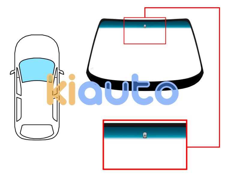 Parabrisas opel calibra 1989-1994 delantero / verde banda azul / con base espejo Eurocode 6256AGNBL