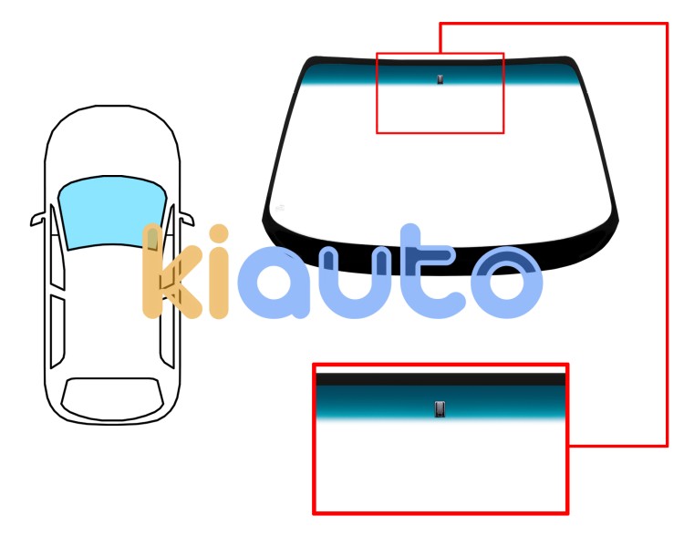 Parabrisas opel calibra 1994-1997 delantero / verde banda azul / con base espejo modificada Eurocode 6256AGNBL1C
